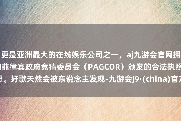 更是亚洲最大的在线娱乐公司之一，aj九游会官网拥有欧洲马耳他（MGA）和菲律宾政府竞猜委员会（PAGCOR）颁发的合法执照。好歌天然会被东说念主发现-九游会J9·(china)官方网站-真人游戏第一品牌
