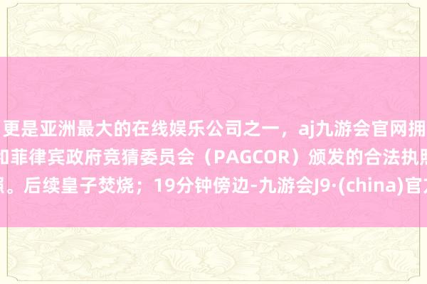 更是亚洲最大的在线娱乐公司之一,aj九游会官网拥有欧洲马耳他(MGA)和菲律宾政府竞猜委员会(PAGCOR)颁发的合法执照。后续皇子焚烧;19分钟傍边-九游会J9·(china)官方网站-真人游戏第一品牌