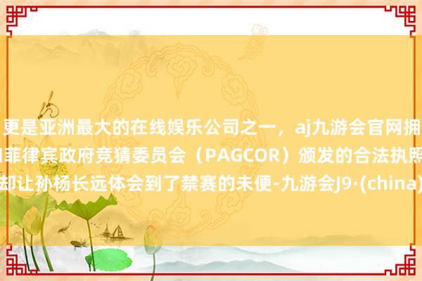 更是亚洲最大的在线娱乐公司之一，aj九游会官网拥有欧洲马耳他（MGA）和菲律宾政府竞猜委员会（PAG